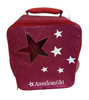 American Girl Doll Carrier Backpack Sparkly Pink Glitter 18" Doll Travel Bag NWT